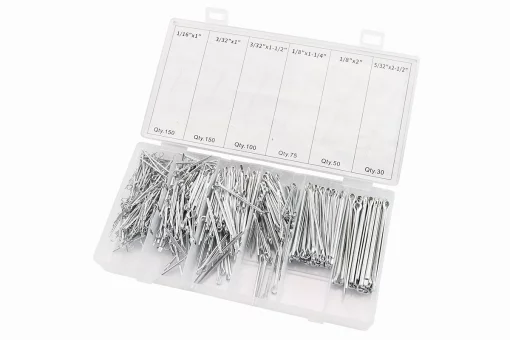 Набор шплинтов игольчатых (L-32;d-1,3, L-35;d-2, L-45;d-2,2, L-40;d-2,4, L-61;d-2,3, L-73;d-3,2) 6 видов, 555шт, FIX-204520