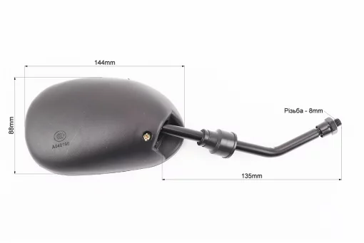 Зеркала к-кт DIO- черные "капли", м8 "длинная ножка", FIX-204537