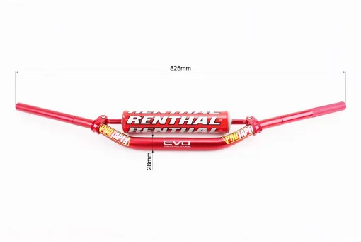 Руль d28мм L825мм с буфером, красный, FIX-207684
