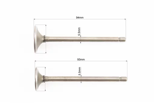 Клапана випускний (h-93; d-24), впускний (h-94; d-29) повний к-кт 2шт 125cc, FIX-326035