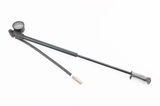 Насос алюминиевый высокого давления 300 psi/20 bar с манометром, для воздушных амортизаторов и вилок, чёрный 2728, FIX-407247