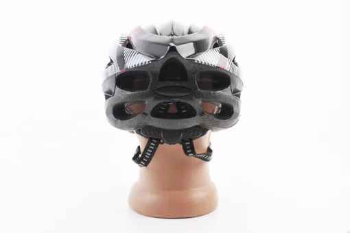 Шлем велосипедный L (54-62 см) съёмный козырёк, 21 вент. отверстий, чёрно-красно-белый, FIX-408011