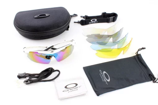 Очки с набором для ухода, сменные линзы 5шт, в жёстком чехле, белые , FIX-408012