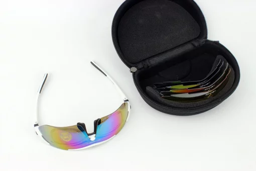 Очки с набором для ухода, сменные линзы 5шт, в жёстком чехле, белые , FIX-408012
