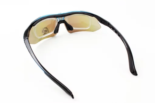 Очки с набором для ухода, сменные линзы 5шт, в жёстком чехле, сине-чёрные , FIX-408015