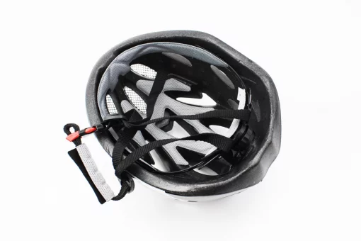 Шлем велосипедный M (54-57 см) съёмный козырёк, 18 вент. отверстий, чёрно-бело-cиний AV-01, FIX-408105