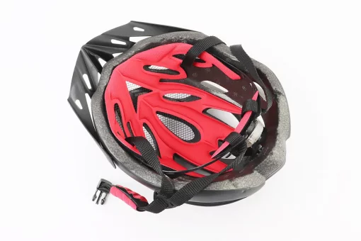 Шолом велосипедний L+ліхтар задній, знімний козирок, 19 вент. отворів, чорний матовий, FIX-408124