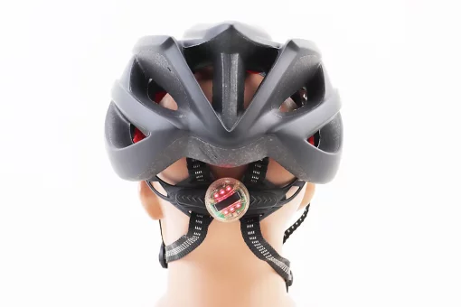 Шолом велосипедний L+ліхтар задній, знімний козирок, 19 вент. отворів, чорний матовий, FIX-408124