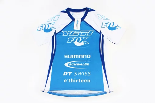 Футболка (Джерси) мужская M-(Polyester 100%), короткие рукава, свободный крой, бело-синяя, FIX-408137