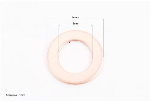 Шайба топливопровода низкого давления (медная) 8х14х1, FIX-207743