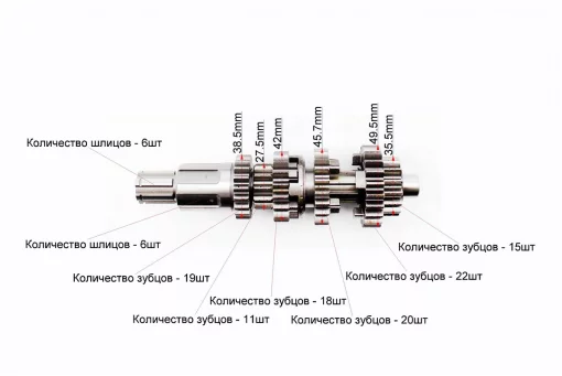 Коробка передач (два вали з шестернями) СG-200cc "вал первинний 11зуб.", FIX-326189