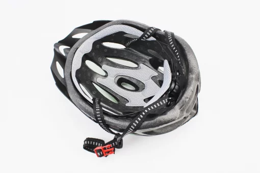 Шолом велосипедний L (54-62 см) знімний козирок, 21 вент. отворів, чорно-зелено-білий, FIX-408167