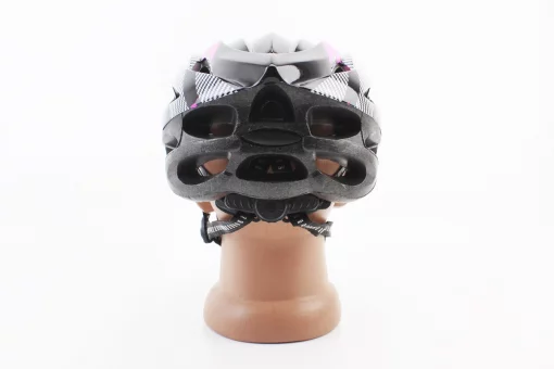 Шлем велосипедный L (54-62 см) съёмный козырёк, 21 вент. отверстий, чёрно-розово-белый, FIX-408168