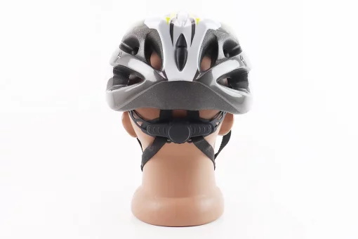 Шлем велосипедный M (54-57 см) съёмный козырёк, 18 вент. отверстий, черно-бело-желтый AVHM-02, FIX-204727