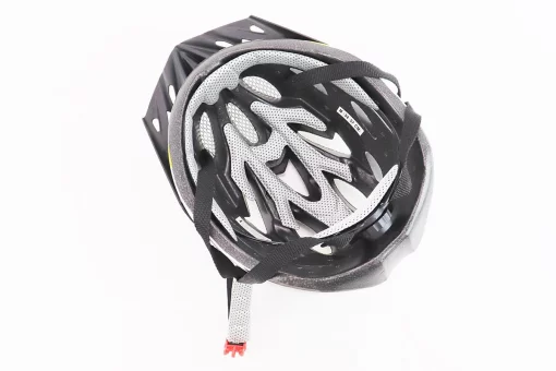 Шлем велосипедный M (54-57 см) съёмный козырёк, 18 вент. отверстий, черно-бело-желтый AVHM-02, FIX-204727