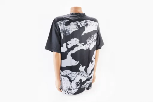 Футболка (Джерси) мужская L-(Polyester 100%), короткие рукава, свободный крой, чёрно-серая, тип 2, FIX-408233