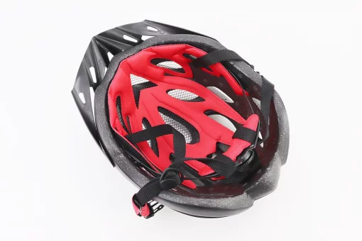 Шлем велосипедный L+фонарь задний, съёмный козырёк, 19 вент. отверстий, чёрный матовый V-05, FIX-408238