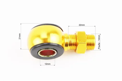 Удлинитель-переходник M14 ГАЗОВОГО амортизатора - "САЙЛЕНТБЛОК 12мм", золотой, FIX-503057