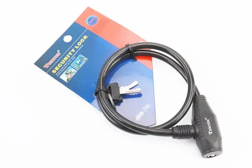 Замок противоугонный тросовый 650х8мм под ключ, TY420, FIX-409044