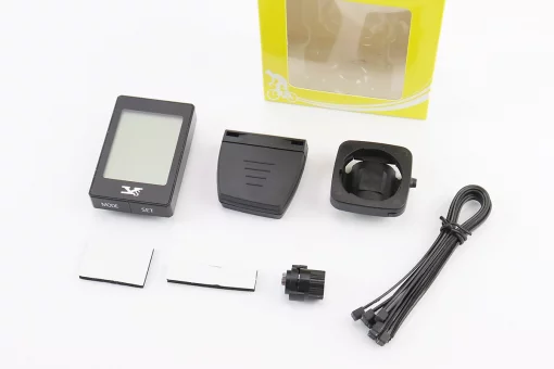 Велокомпьютер 22-функции, беспроводной, 1.9 " дисплей с сенсорными кнопками управления, влагозащитный, чёрный YS-668С (без