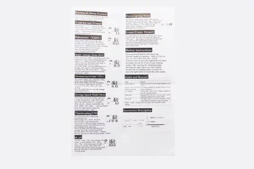 Велокомп'ютер 15-функцій, дротовий, чорний (без батарейок), FIX-409049