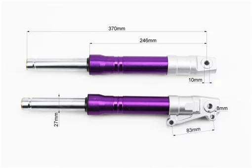 Амортизатор передний (перья), к-кт 2шт Honda DIO, 370мм (под диск. торм.) ФИОЛЕТОВЫЙ, FIX-347251