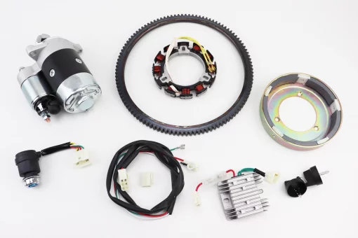 Комплект для переоснащения мотоблока под электростартер 186F (электростартер, замок, проводка, магнето, реле, венец), FIX-602821