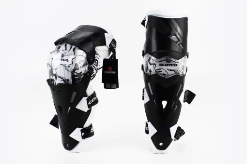 Наколінники захисні (коліно+гомілка) к-кт 2шт, Чорно-Білі, FIX-354019