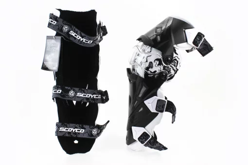 Наколінники захисні (коліно+гомілка) к-кт 2шт, Чорно-Білі, FIX-354019