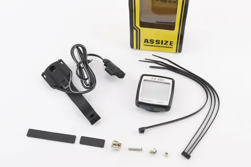 Велокомпьютер 11-функций, проводной, чёрный AS-880 (без батареек), FIX-409135