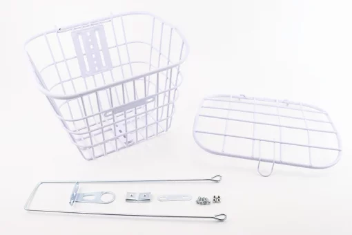 Корзина багажная передняя 26" с крышкой, белая YZ-061 (возможны царапины, сколы, дефекты покраски), FIX-409178