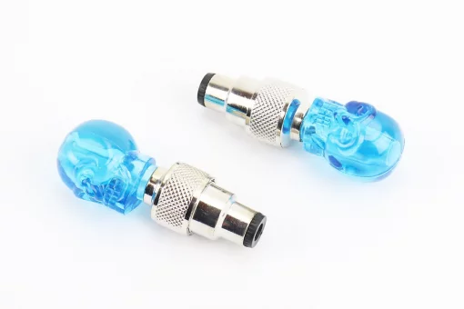 Ковпачок ніпеля "череп" 1 діод (синій) к-кт, JY-503Z, FIX-409186