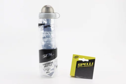 Фляга-термо пластиковая 500мл, с защитной крышкой, прозрачно-чёрная SWB-700, FIX-409195