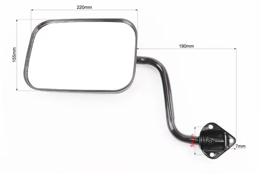 Зеркала к-кт на МОТОТРАКТОР, "прямоугольные" 210x145mm - черные, крепление под три болта, FIX-608270