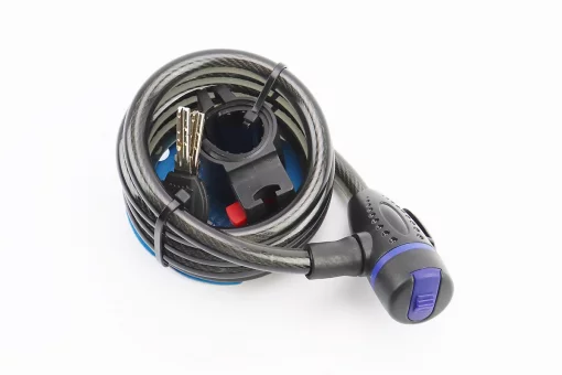 Замок противоугонный тросовый 1500х12мм под ключ, крепл. за трубу сидения, AGL-507, FIX-409211