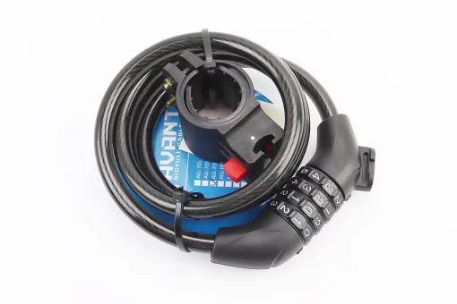 Замок противоугонный тросовый 1200х10мм с 4-х значным кодом, крепл. за трубу сидения, AGL-705, FIX-409212