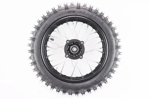Колесо заднее спицованное + ШИНА, в сборе 80/100-12 (3,00-12") "ось 12мм", FIX-327053