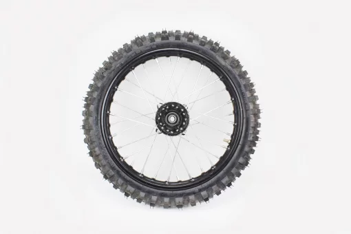 Колесо переднее спицованное + ШИНА, в сборе 60/100-14 (2,50-14") ось "12мм", FIX-327054