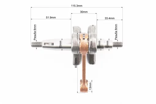 Коленвал 1E40F шатун - желтый, FIX-213004