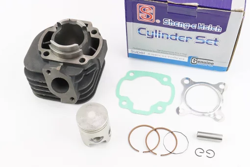 Циліндр к-кт (цпг) 2Трем 50cc-40мм (висота циліндра 68/88мм) (палець 10) синя коробка, FIX-206581