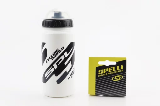 Фляга пластикова 600мл, з захисною кришкою, біло-чорна SWB-528-M, FIX-409218