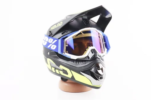 Очки кроссовые/эндуро/АТV, бело-синие (затемненное стекло), FIX-207876