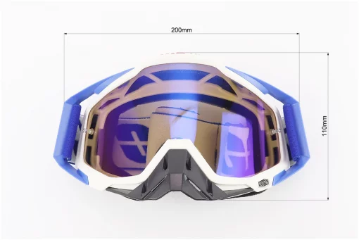 Очки кроссовые/эндуро/АТV, бело-синие (затемненное стекло), FIX-207876