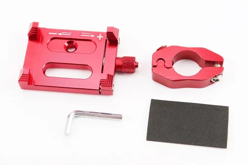 Держатель телефона на руль металлический, ширина 50-100мм регулируемая, Красный, FIX-354193