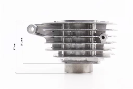 Цилиндр к-кт (цпг) 125cc-54мм (палец 14мм, высота цилиндра 78,3мм, высота поршня 37мм), с ухом, (см.фото размеров), FIX-327095