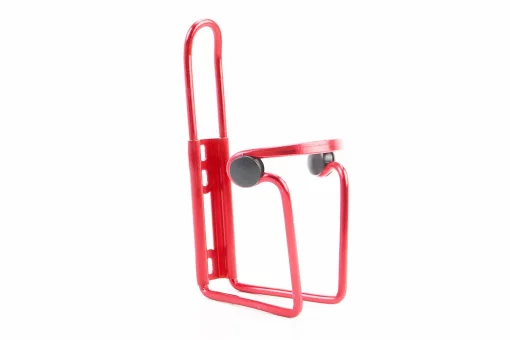 Флягодержатель алюминиевый с пластмассовыми вставками, крепл. на раму, красный, FIX-409242