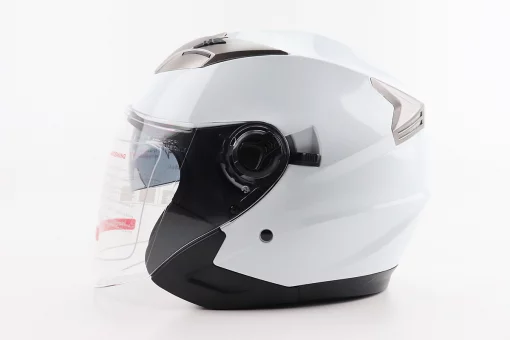 Шлем открытый+откидные очки BLD-708 S (55-56см), БЕЛЫЙ глянец, FIX-206589