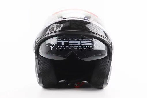 Шлем открытый+откидные очки BLD-708 S (55-56см), ЧЕРНЫЙ глянец, FIX-206590