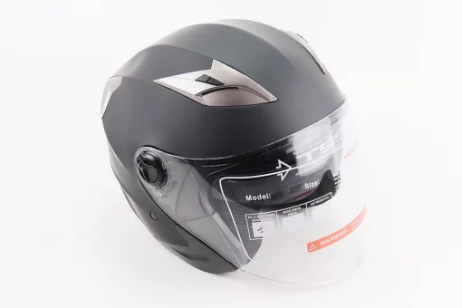 Шлем открытый+откидные очки BLD-708 S (55-56см), ЧЕРНЫЙ матовый, FIX-206591