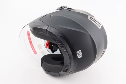 Шлем открытый+откидные очки BLD-708 S (55-56см), ЧЕРНЫЙ матовый, FIX-206591